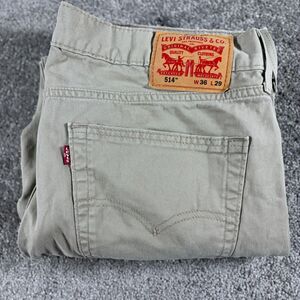 Levis 514 Jeans Mens 36x29 Beige Denim Slim Straight Normcore 5 Pocket Pants
